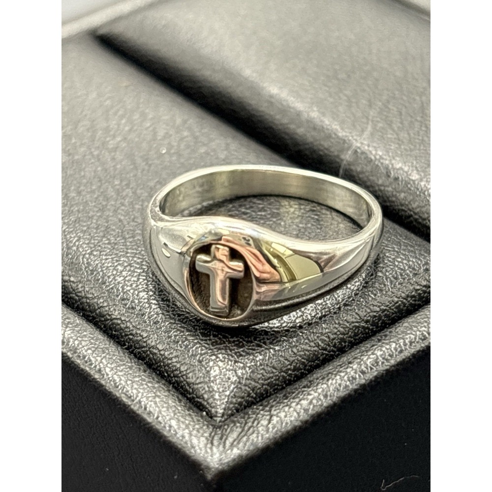 New Condition Sterling Silver Cross Ring Size 7 925 G1